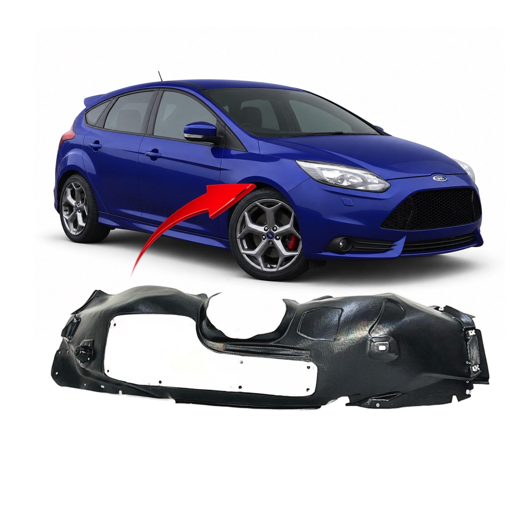 FitParts Compatible with Ford Focus 2012–2018 Front Right Fender Liner