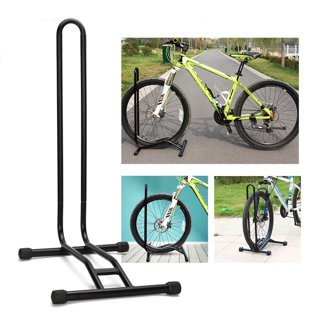 homelikesport Bike Stand Steel Bike Floor Stand Upright Bike Storage Space Saver Suitable for Mountain Bike, Road Bike, for Bicycle with Wheel Diameter Max 29 inches