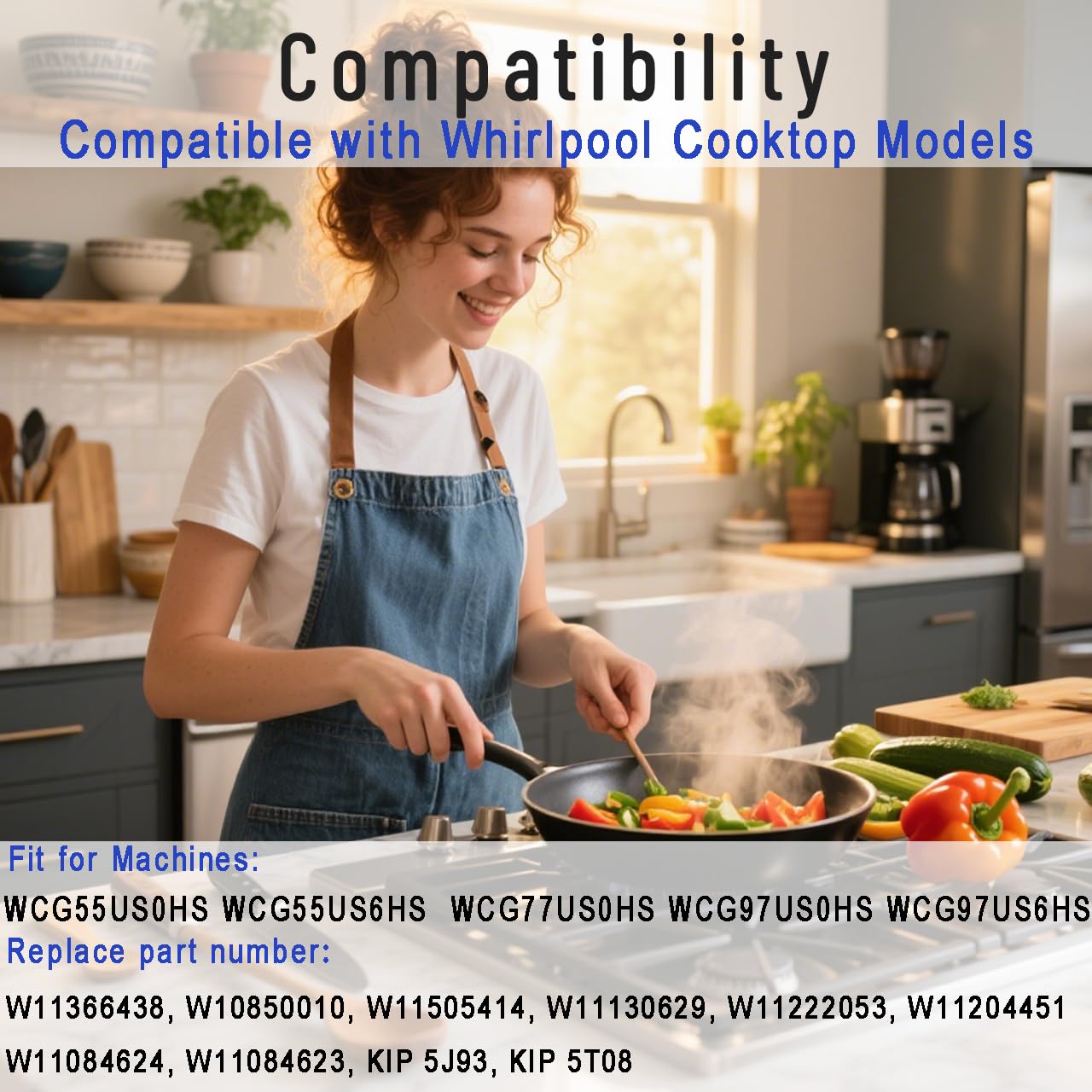 Photo 1 of Upgraded W11366438 Stove Knobs Replacements for Whirlpool Gas Ranges WCG55US0HS00, WCG55US6HS00, WCG77US0HS00, Oven Cooktop Control Burner Knobs, Durable & Easy Installation, 5 Pack (Not Univeral)