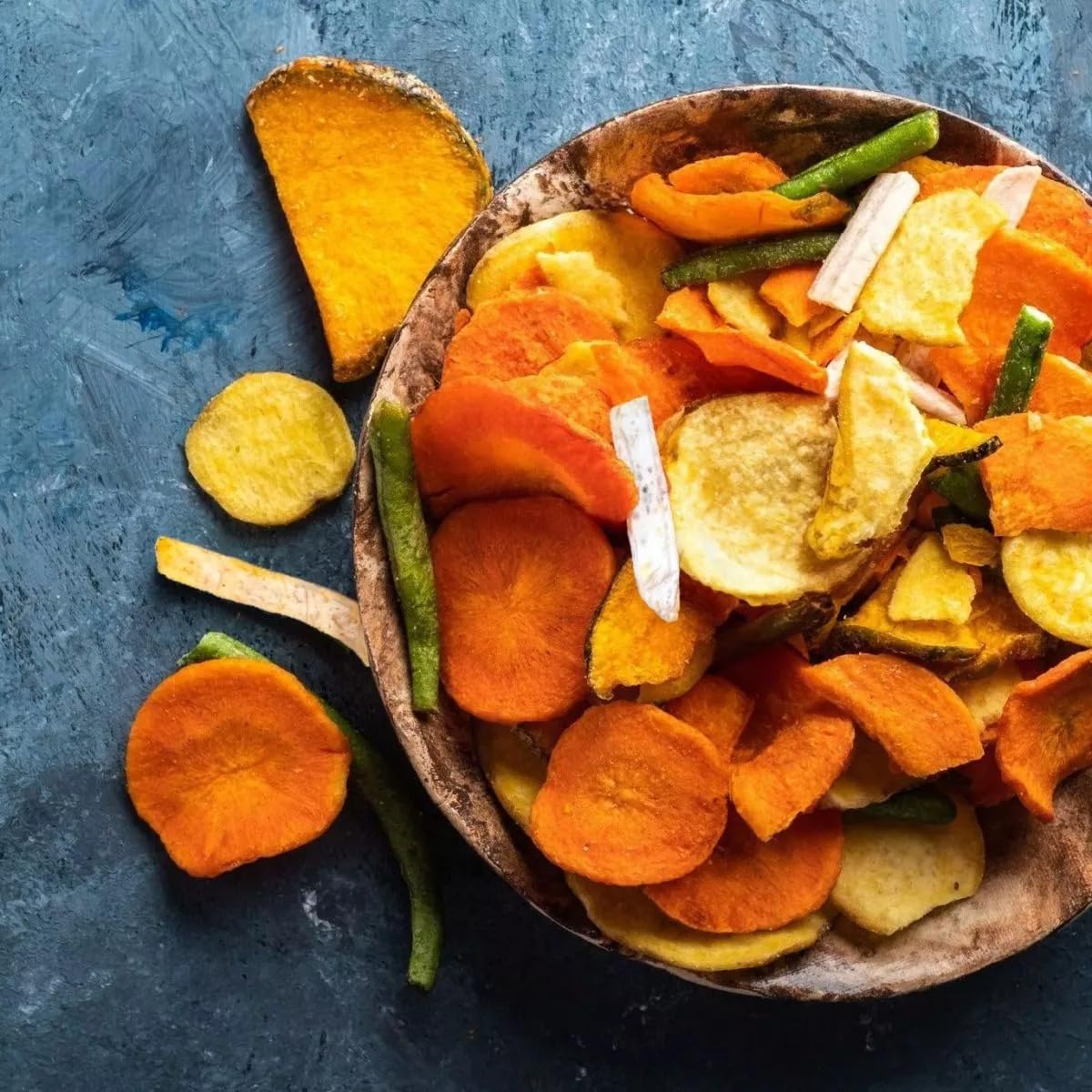 ITALIA SPEZIE Chips di Verdure essiccate, croccanti - 1 Kg (5 x 200g) - Snack, chips vegetali con patata dolce, zucca, taro, fagiolini e carote