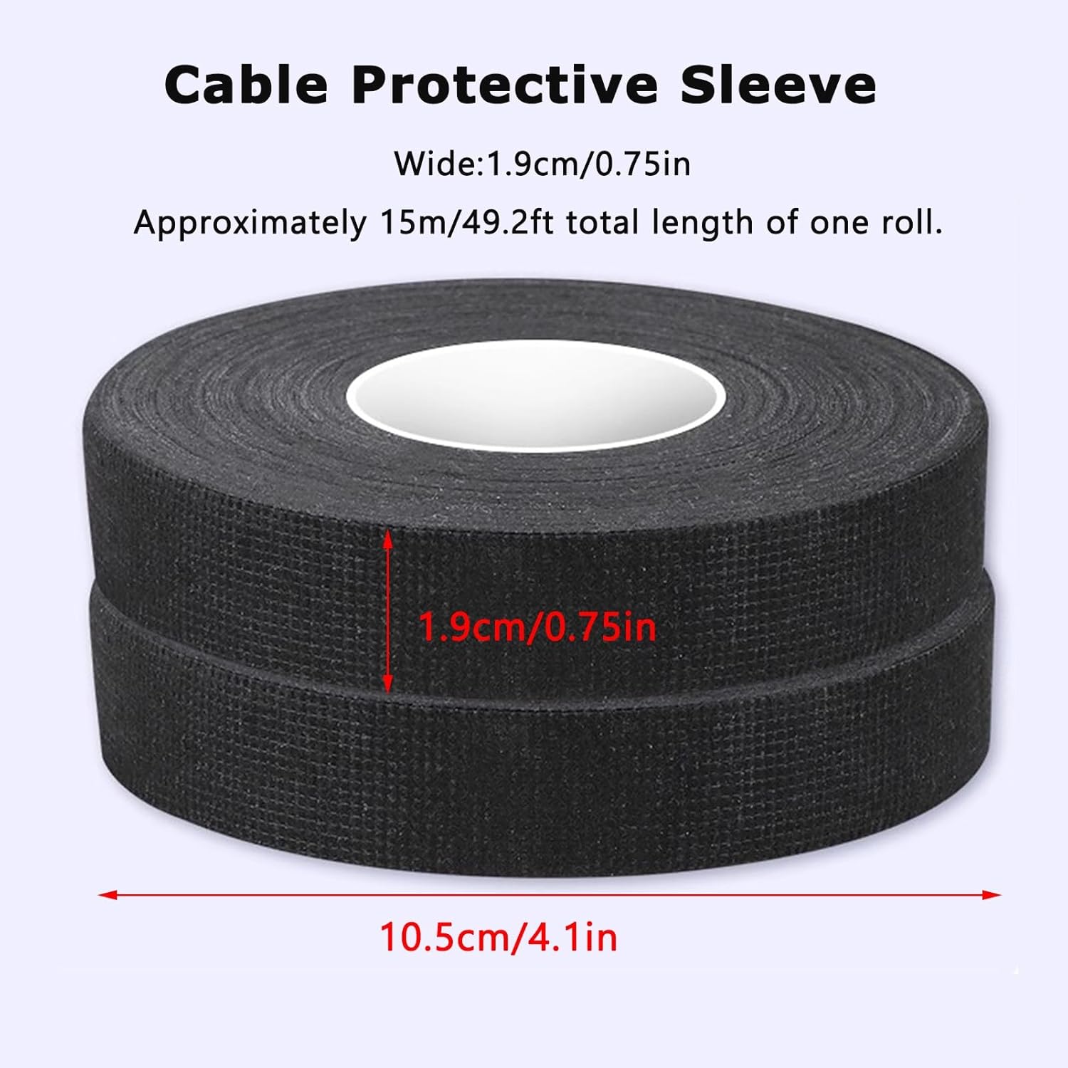 Cable Protector, Computer Cable Protector, 49.2-Foot Wired Data Network Wire Manager, Width 1.9 Cm/0.75 in, Black