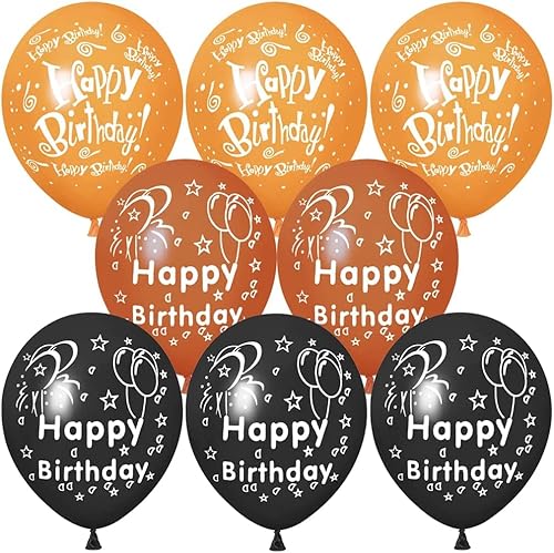 Miniatura 2 de 52 globos de cumpleaños negros y dorados con patrón de fiesta de cumpleaños, globos de cumpleaños para niños, decoración adecuada para fiestas de