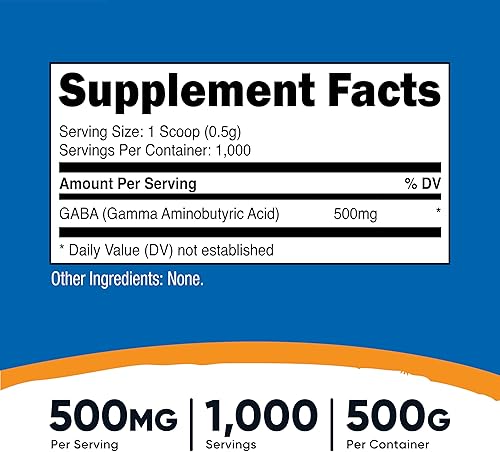 Miniatura 2 de Nutricost Polvo puro GABA (ácido gamma aminobutírico) (17.64 oz1.1 libras) (paquete de 3)