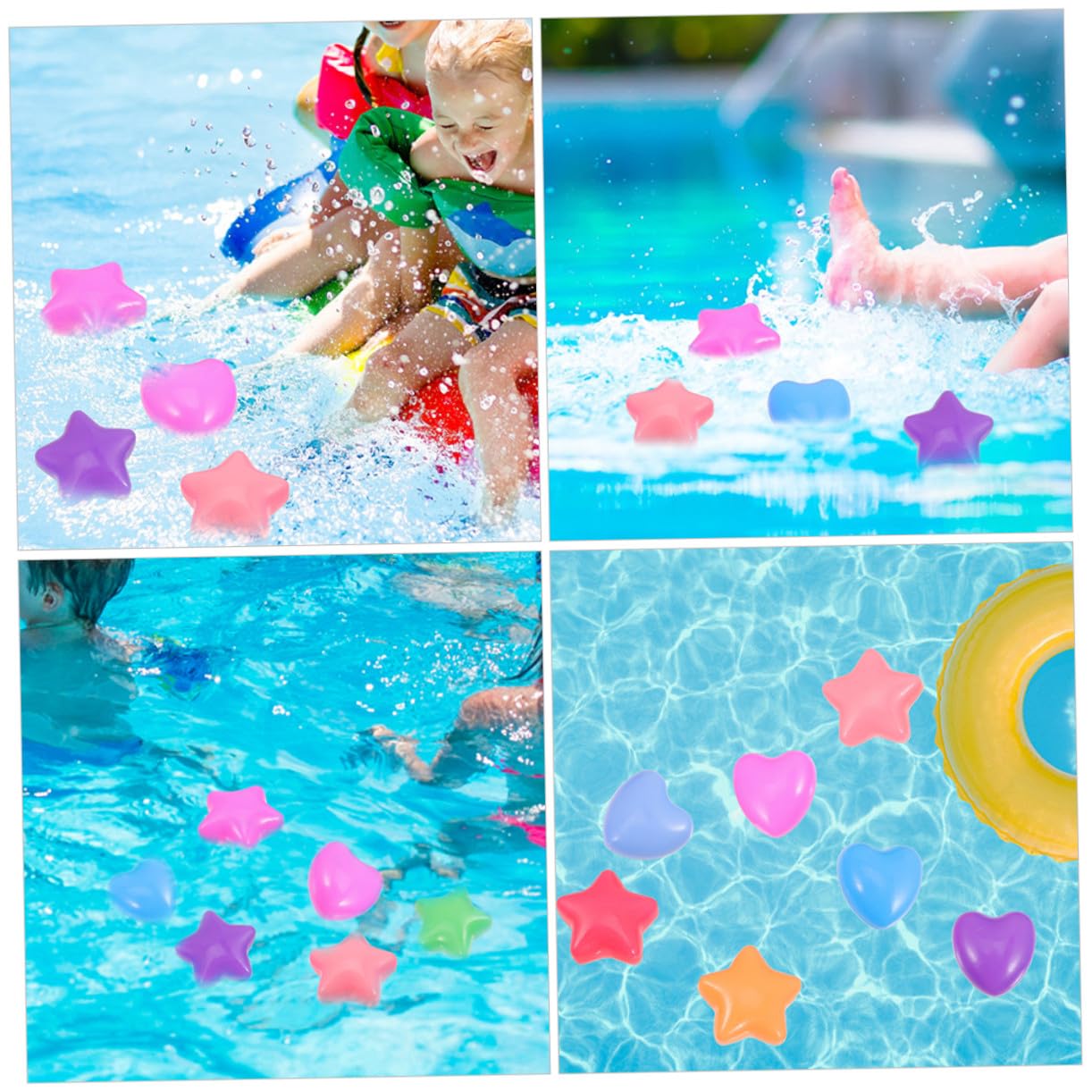 Palline per Piscina di 80 Pezzi a Stella e Cuore per Ragazzo Ragazza