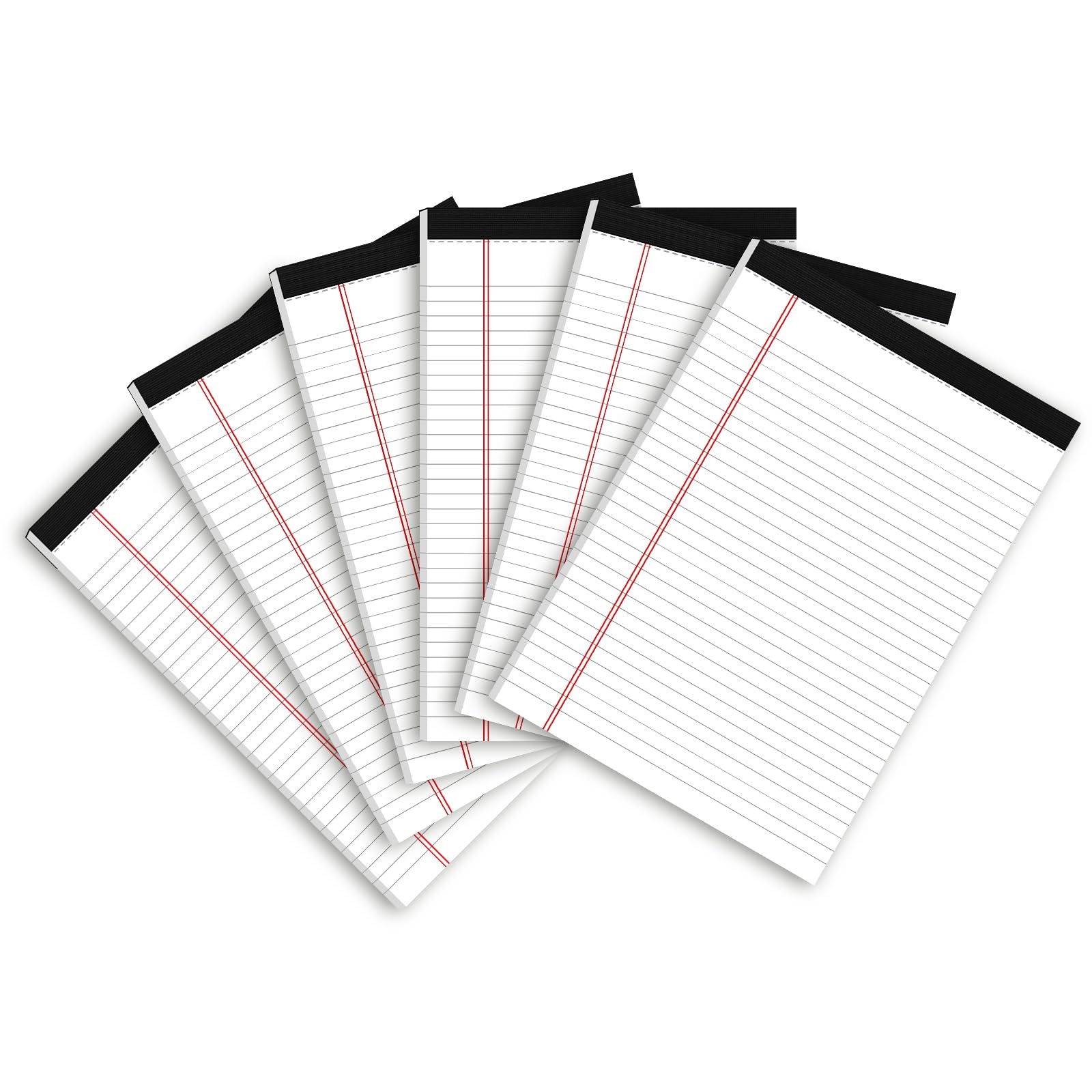 DORFAS Basic Legal - Blocchi per appunti, 21,6 x 29,8 cm, carta di alta qualità, 9,5 kg, a righe larghe, perfetti per scrivere e prendere appunti, 30 fogli per blocco, confezione da 6