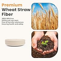 Vista 3 de Homienly Platos pequeños Platos de paja de trigo ligeros e irrompibles de 5.7 pulgadas Juego de 8 platos pequeños de postre, aptos para Beige