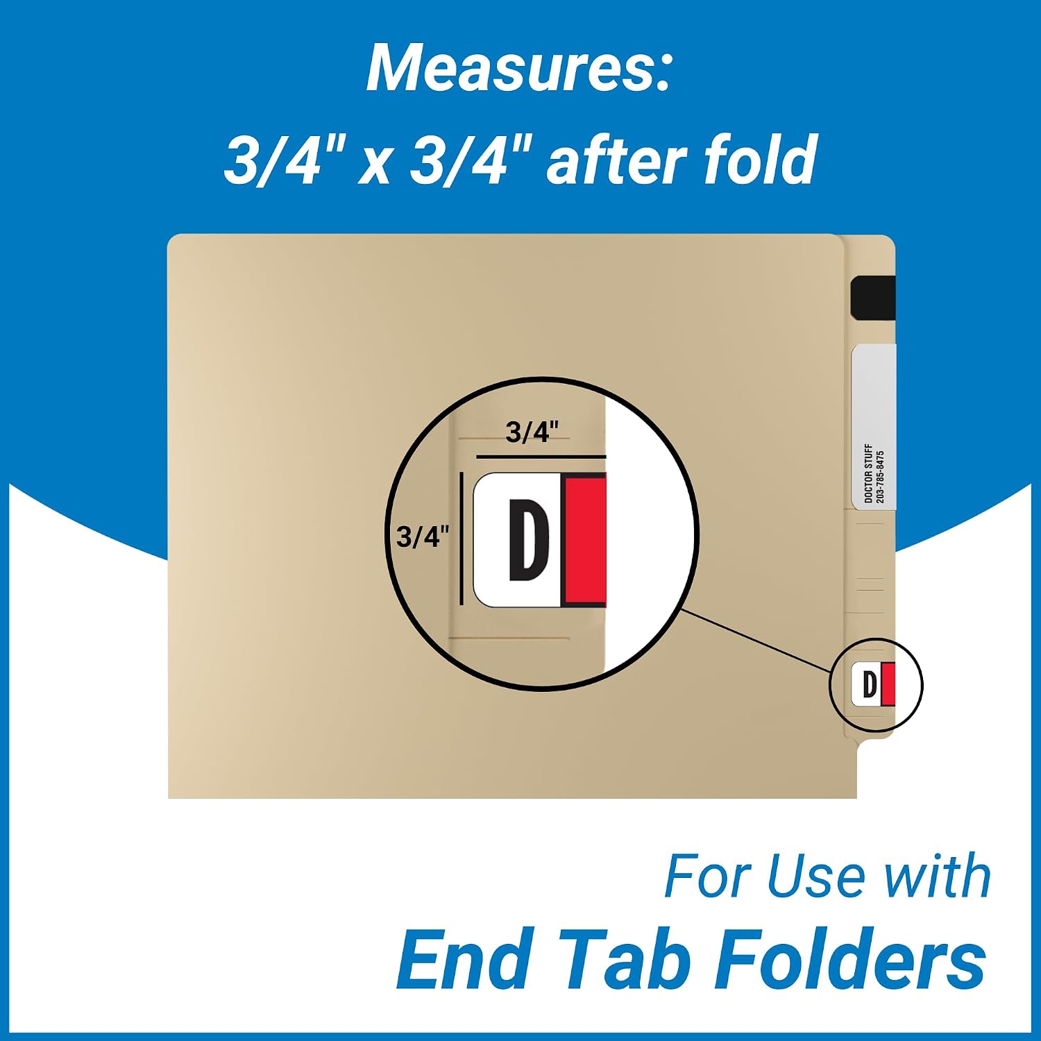 Doctor Stuff - File Folder Labels, Alphabet Letter, Complete Set A - Z, Plus Mc, with Tray, Jeter 2900 - JSAM Series Compatible Alpha Stickers, 3/4" x 1-1/2", 27 Rolls, 500/Roll