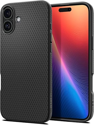 Spigen iPhone 16 Plus Kılıf Liquid Air Matte Black - ACS08066