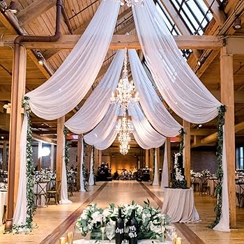 Amazon.com: MODFUNS White Wedding Arch Drapes 5x30ft 4