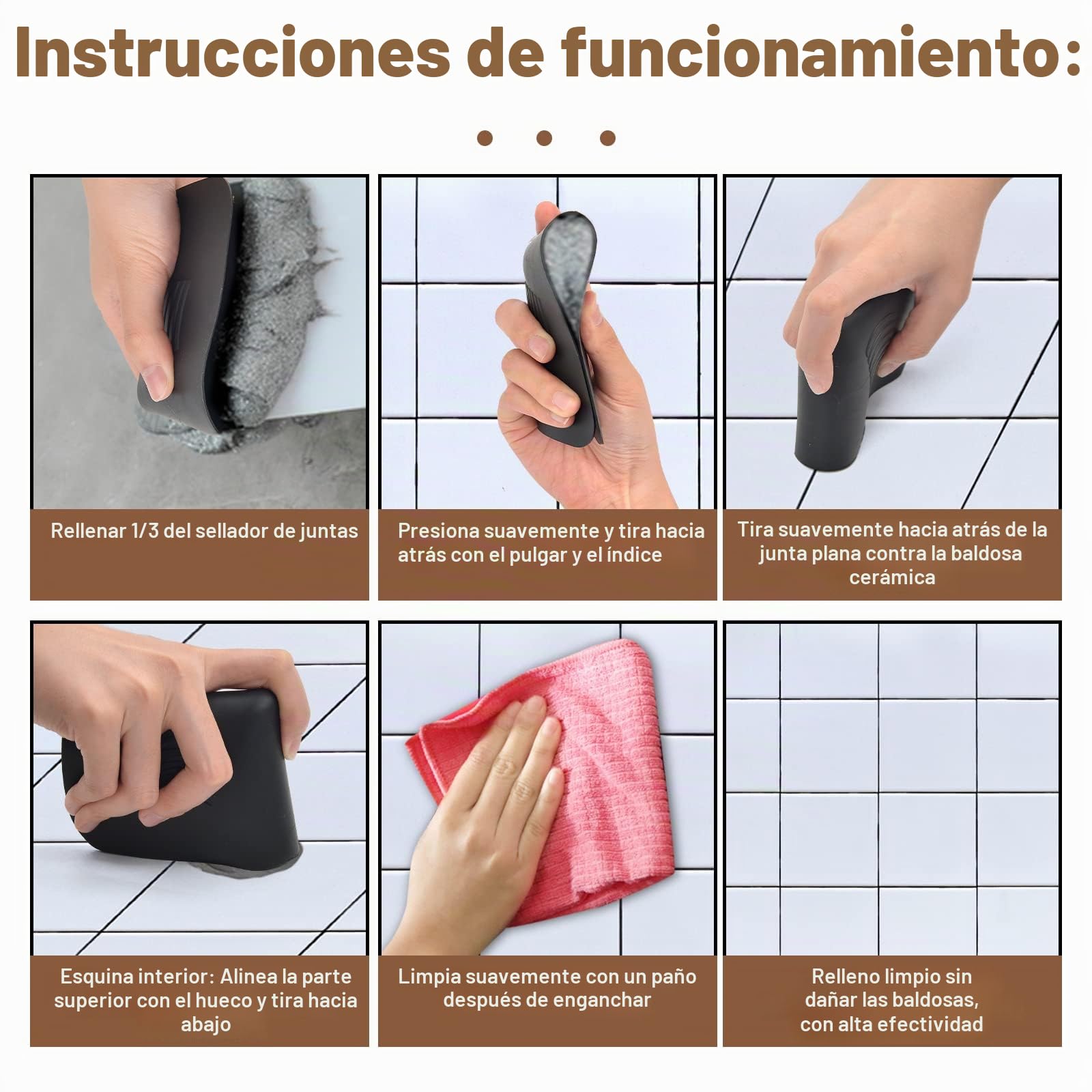 2PCS Herramientas para Sellado de Calafateo, Raspador de Lechada, Herramienta Juntas Calafateo Removedor de Calafateo para la Cocina del Cuarto de BañO (Negro)