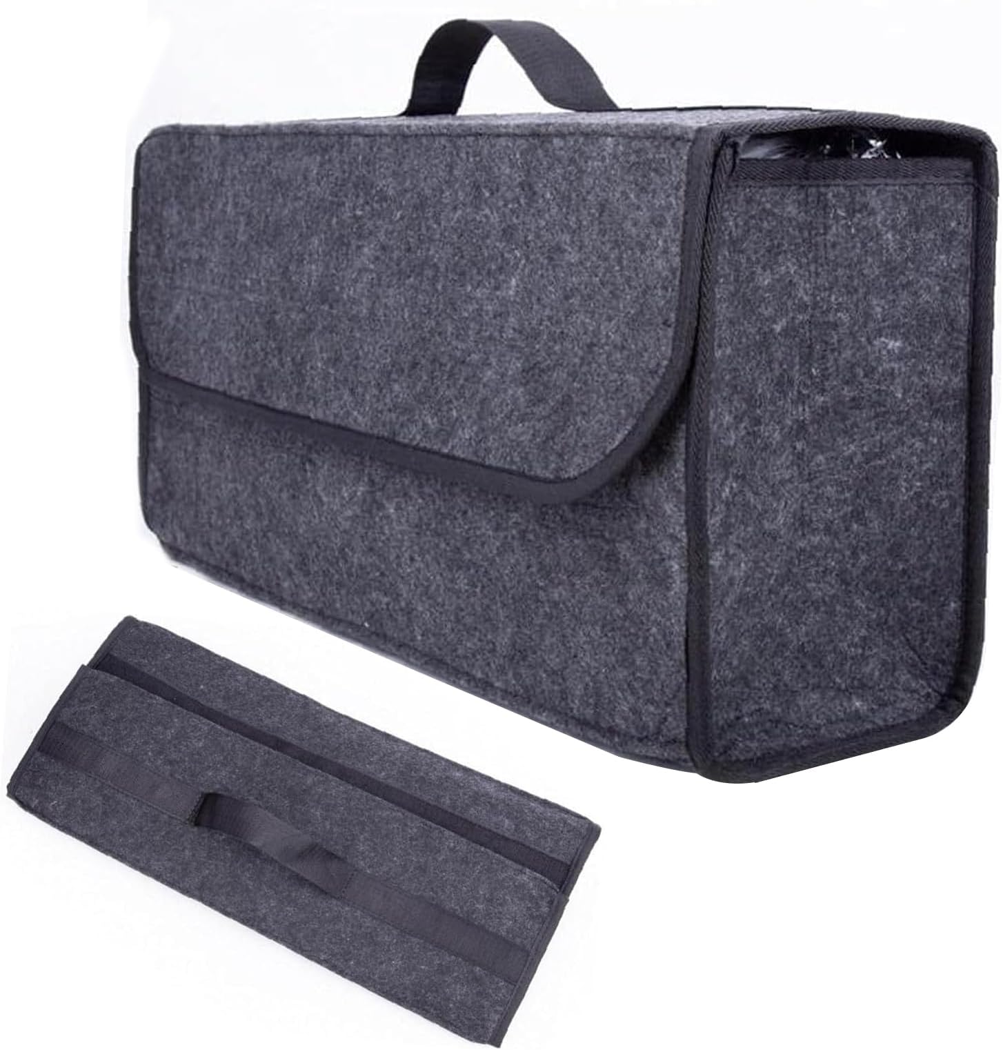 DAYONG Car Trunk Organizer, Large Capacity Felt Auto Cargo Storage Box, Collapsible Multipurpose Suitcase for Car, SUV, Truck, Minivan, Household. (Grey)