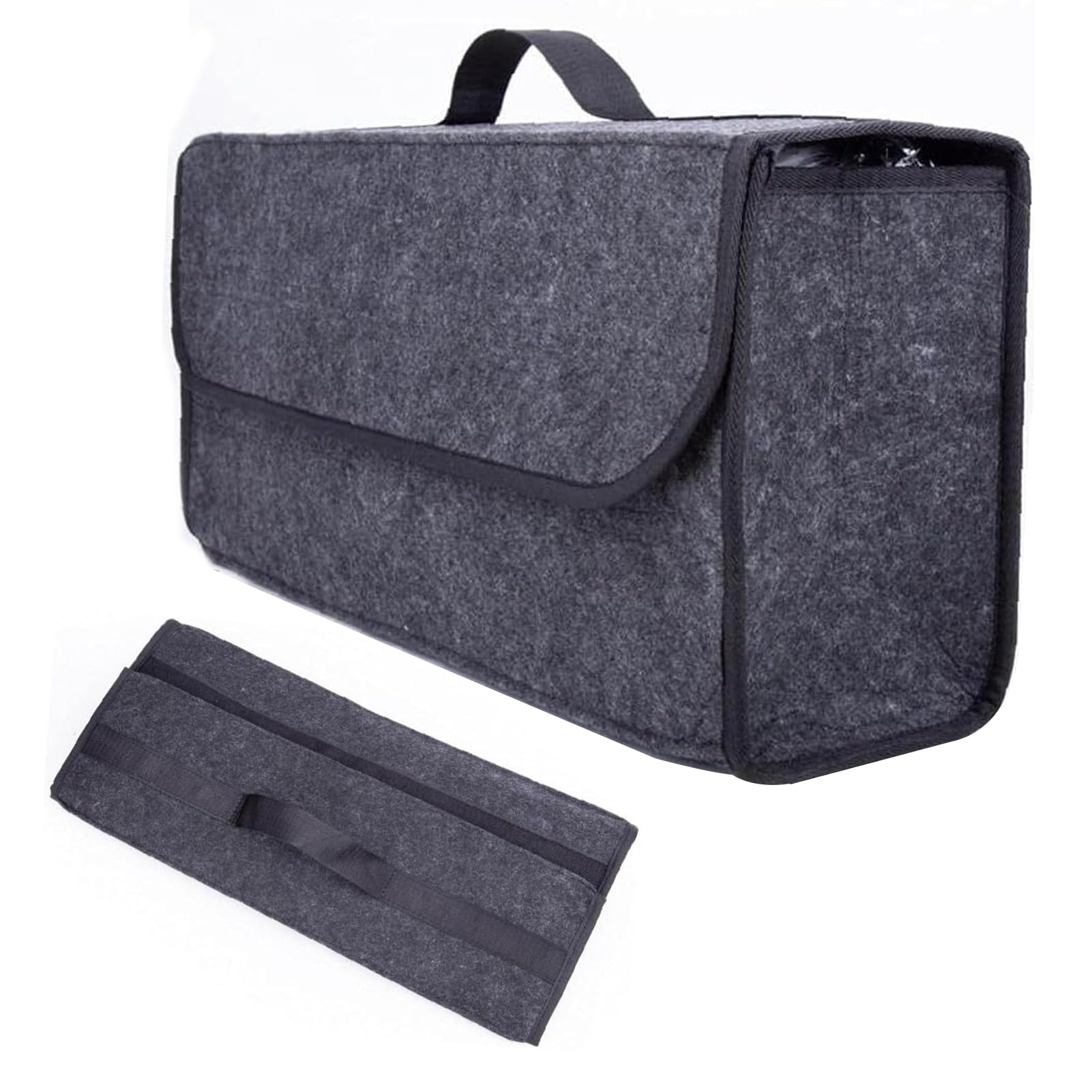 DAYONG Car Trunk Organizer, Large Capacity Felt Auto Cargo Storage Box, Collapsible Multipurpose Suitcase for Car, SUV, Truck, Minivan, Household. (Grey)