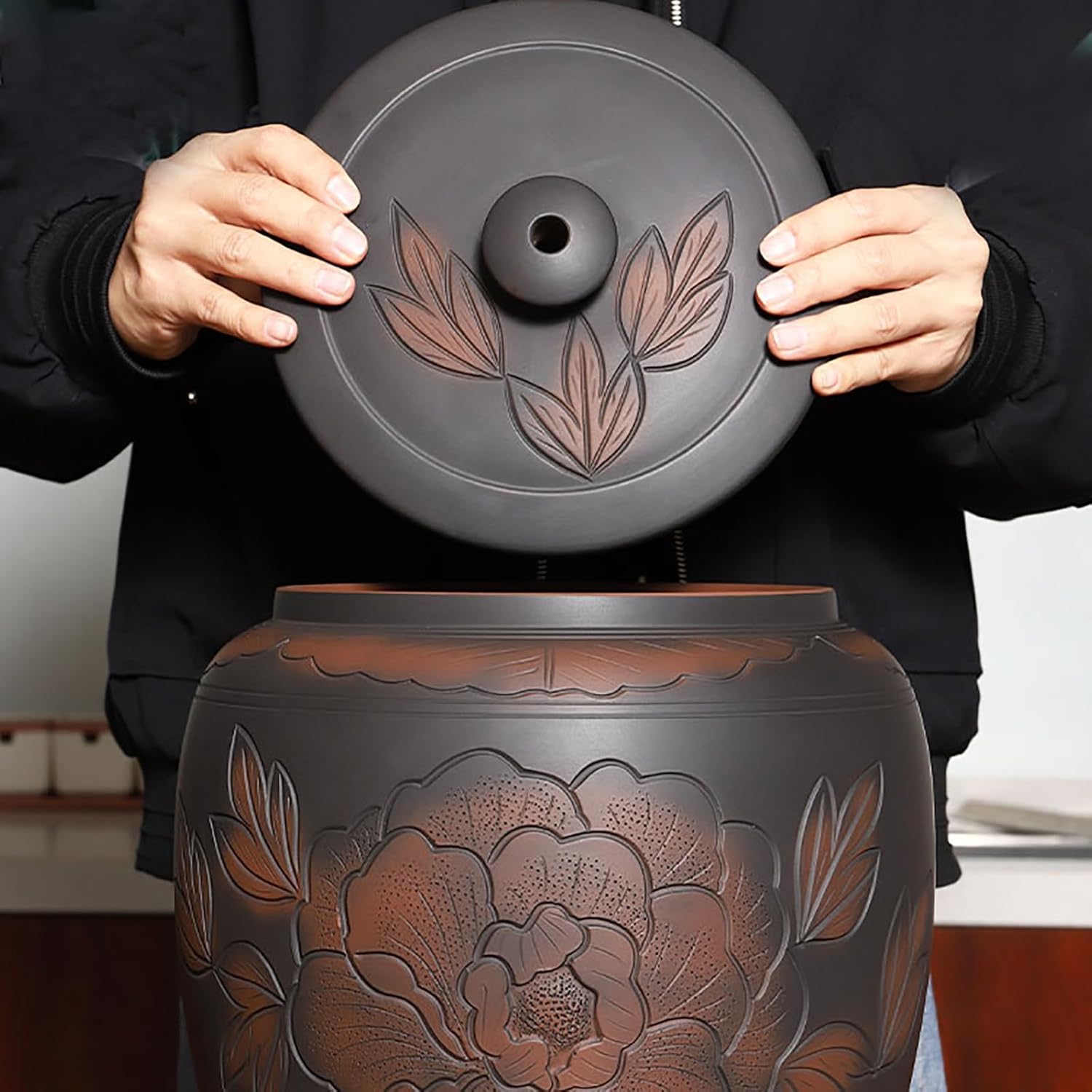 Ceramic Rice Bucket, Rice Storage Bins Ceramic, Grain Storage Container with Lid, Sealed Rice Bucket Grain Storage Food Dispenser(Capacity 15L)