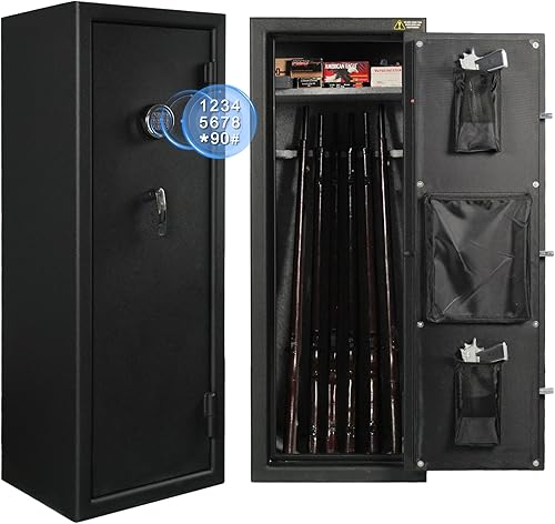 Miniatura 7 de Caja de seguridad VALINIRT con teclado electrónico, caja de seguridad de 1.6 pies cúbicos para el hogar, estante removible para dinero, joyas,