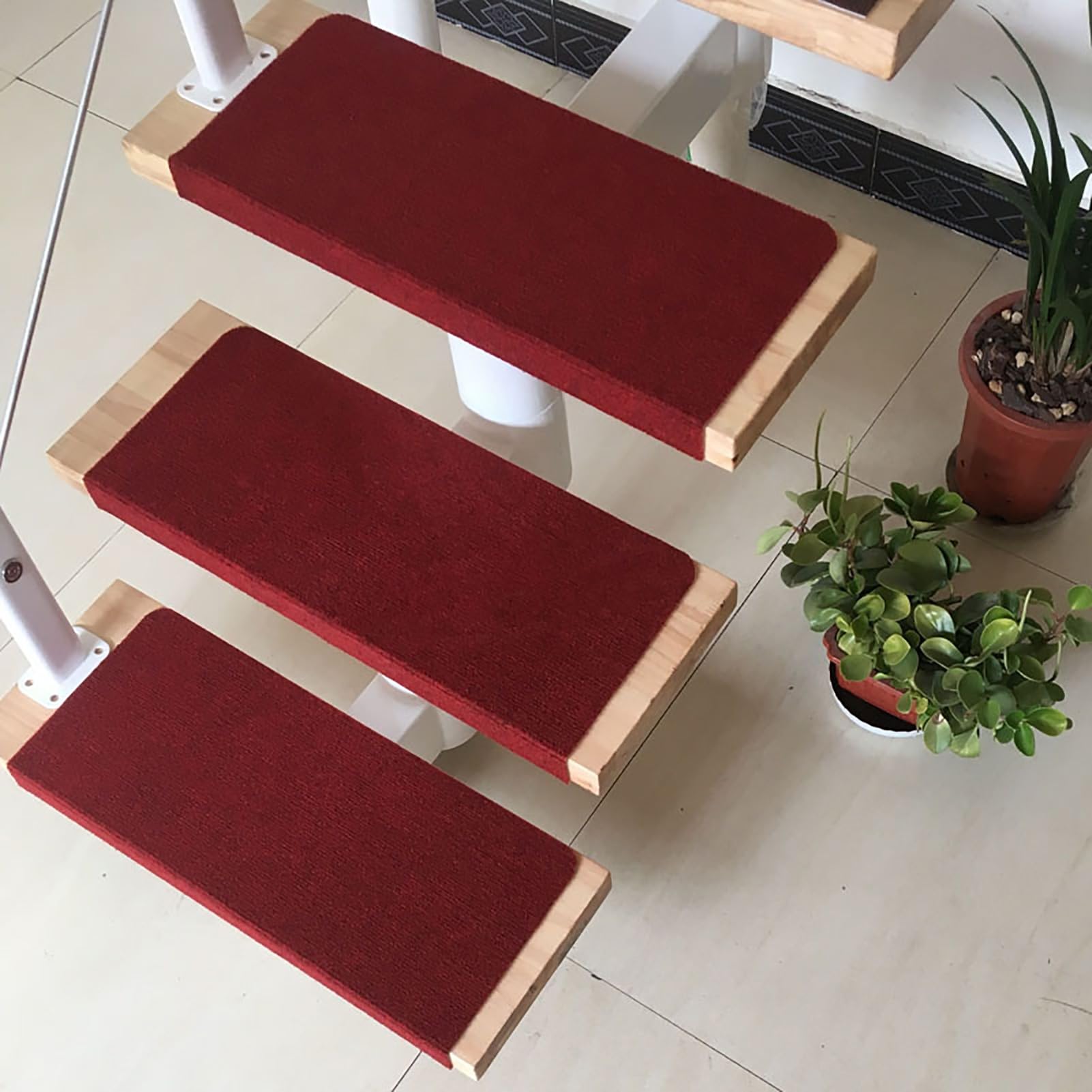Alfombrillas antideslizantes para escaleras interiores de 22x50cm que reducen ruidos y resbalones