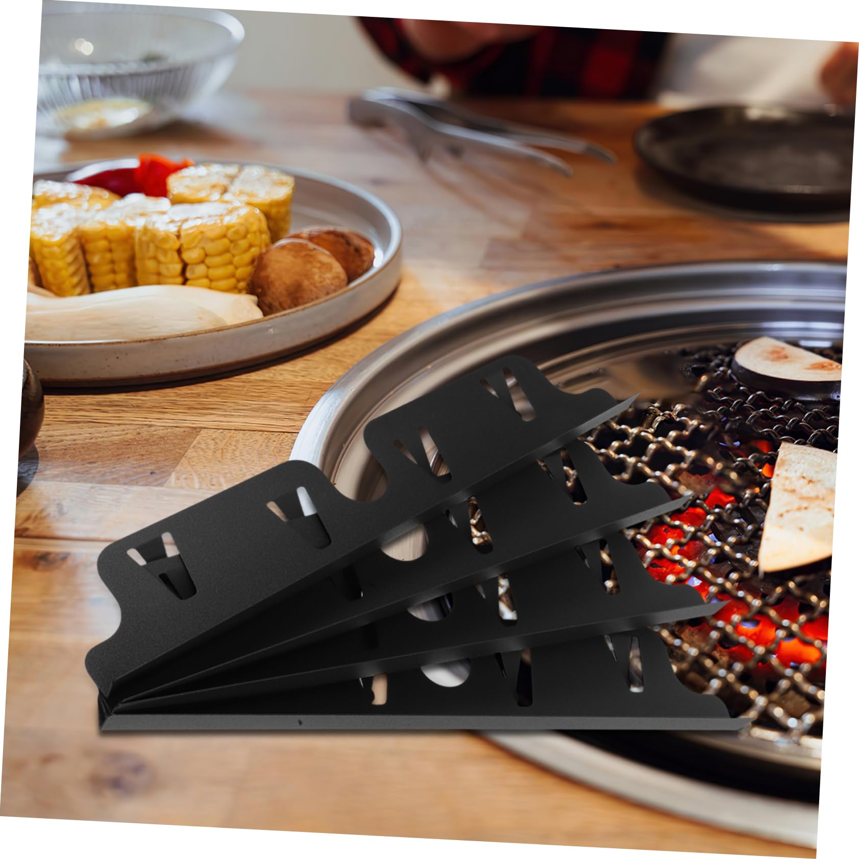 Abaodam Cache Plaque Électrique 16cm en Fer Noir, Kit de Garniture de Table de Cuisson pour Protéger les Espaces Entre Four et Poêle, Design Élégant et Facile à Nettoyer Cuisine