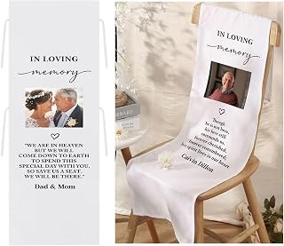 Personalized Memorial Wedding Chair Sign Banner – Custom Photo & Text In Loving Memory Reserved Seat Banner, Save a Seat for Loved Ones in Heaven, Reserved Decorations