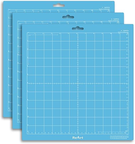 Vista 19 de ReArt Variedad de alfombrillas de corte para Silhouette Cameo 4/3/2/1 – Agarre fuerte, agarre estándar, agarre ligero, 12 x 12 pulgadas x 3 Variedad