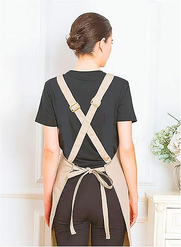 Miniatura 4 de Rubin Delantal personalizado bordado con nombre para cocinero para hombres y mujeres adultos, Beige