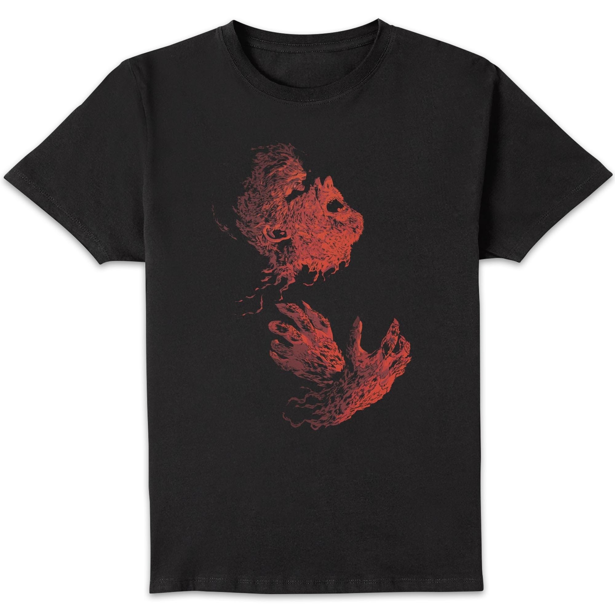 Universal Monsters The Wolfman Illustrated Men's T-Shirt - Black 5XL