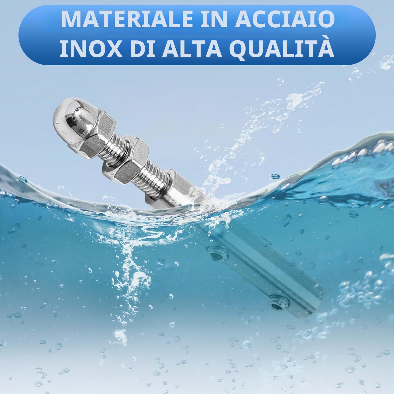 Tenditore Per Fune, 10PCS Morsetto Per Fune In Acciaio Inox 6mm Kit Di Terminale Filettato Per Funi Metalliche Con Perni Filettati Regolabile Di Tensione Per Ringhiere In Acciaio Inox