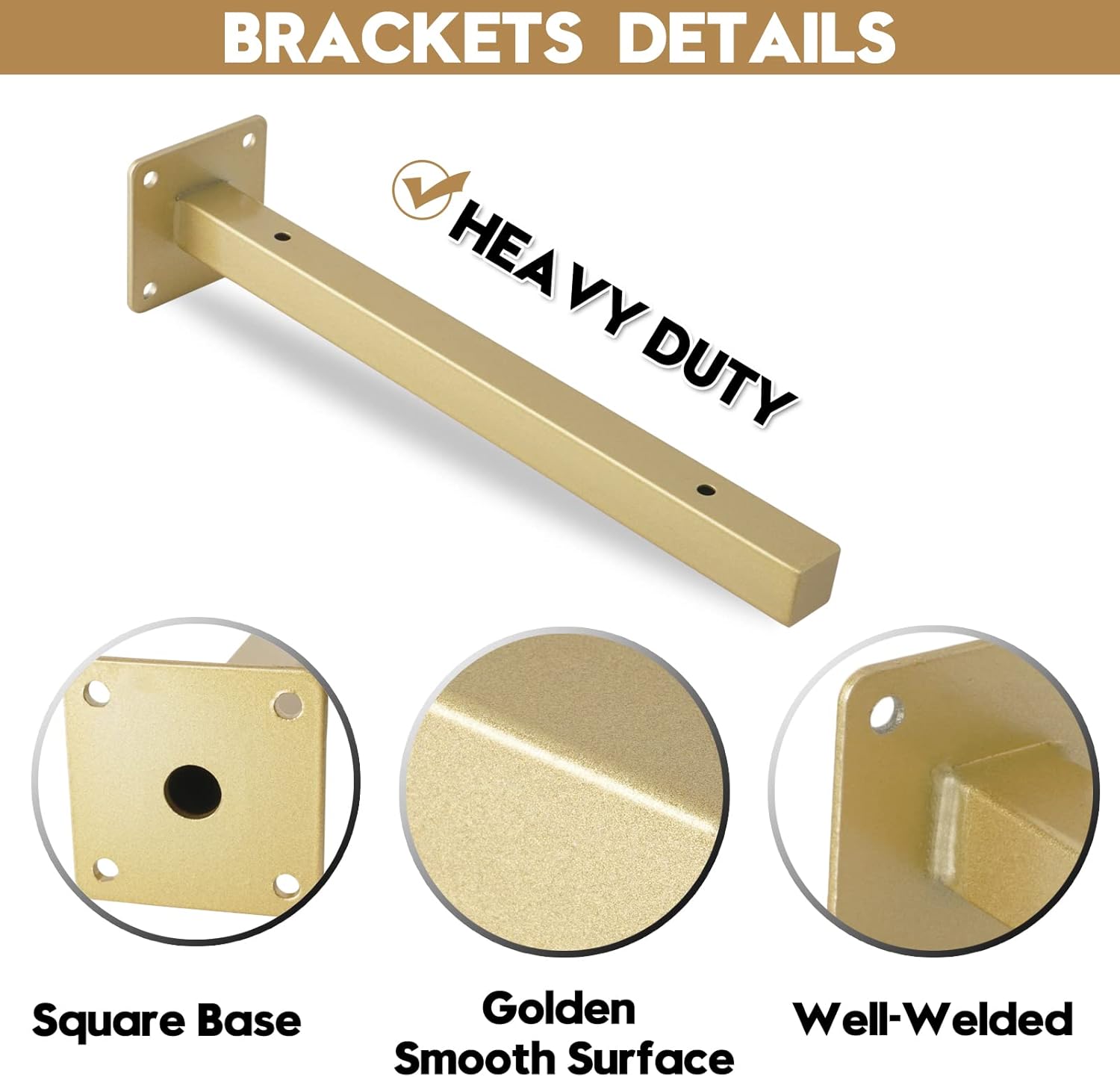 AddGrace Industrial Black Shelf Brackets 12 Inch L Brackets for Shelves Heavy Duty Floating Shelf Brackets Industrial Metal Shelf Support