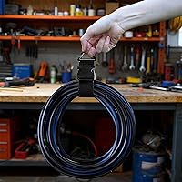 Vista 4 de Heavy Duty Extension Cord Holder Organizer (8 Pack black) 17 Inch Adjustable Storage Straps with Triangle Clips Perfect for Garage Organization