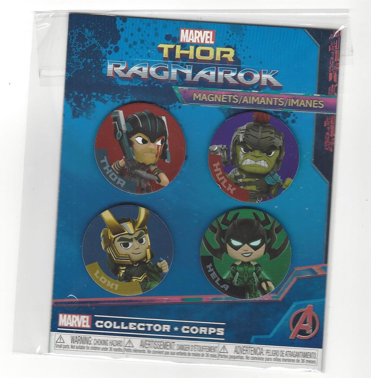 Marvel Thor Ragnarok 4 Pack Magnets Thor, Hulk, Loki and Hela
