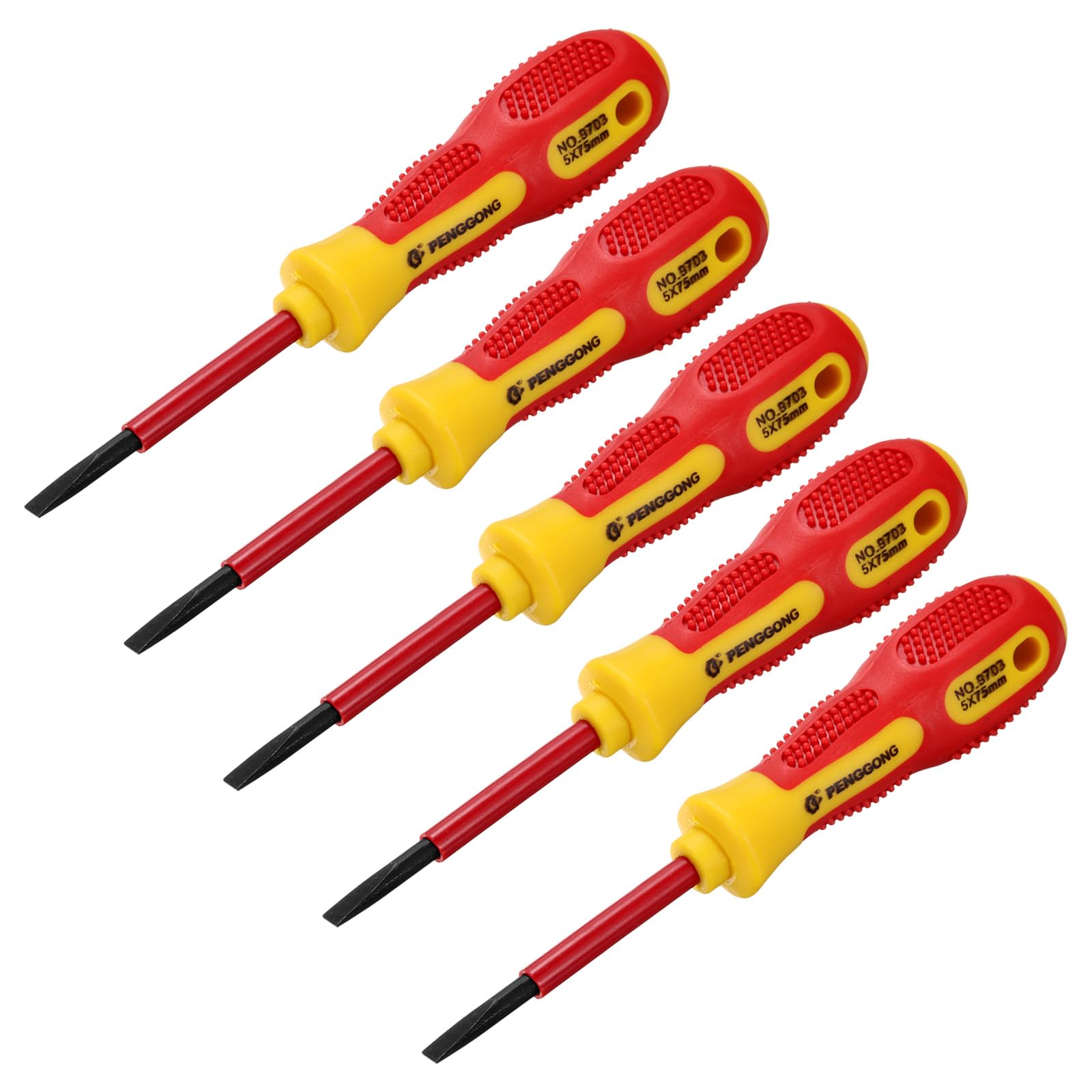 Cacciaviti Isolati 1000V - 2 Pezzi, Testa Piatta Magnetica - CR-V, 3mm E 5mm X 75mm - Per Elettricisti - Foto 8