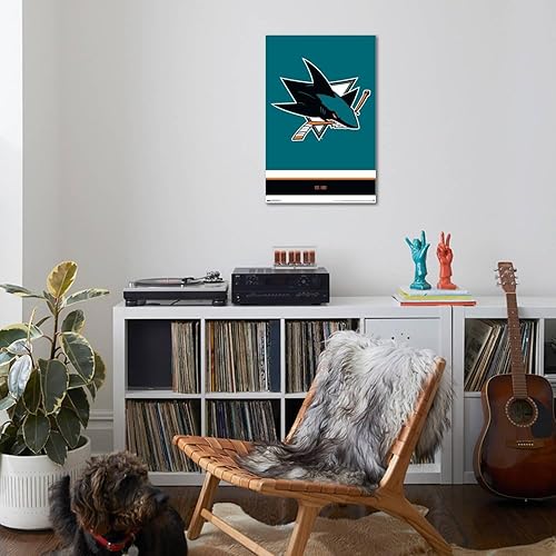 Miniatura 4 de Trends International NHL San Jose Sharks - Póster de pared con logotipo 21, 22.37 x 34.00 pulgadas, lienzo estirado