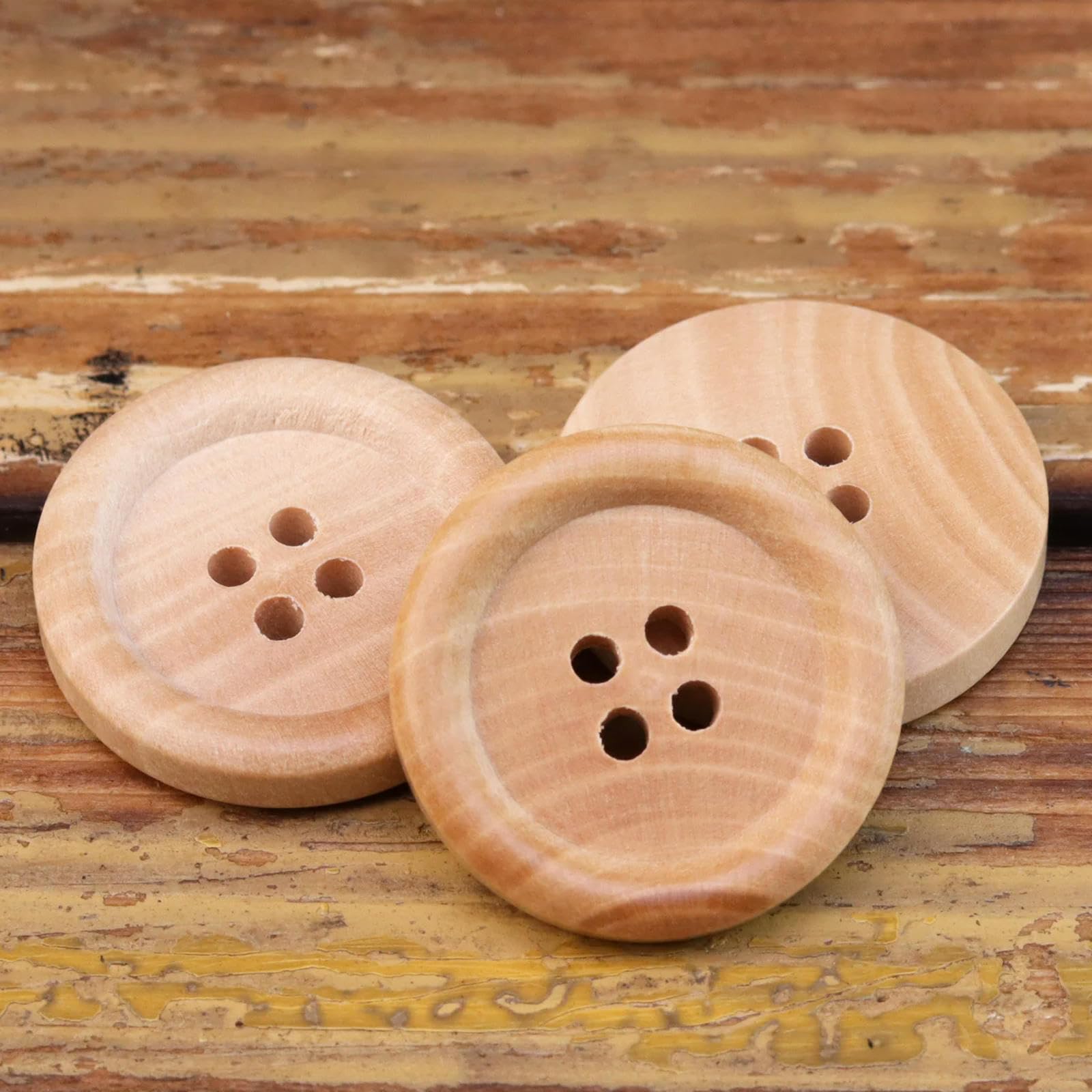11,5 mm-30 mm Solidny eko-toplarowy drewniany guzik bez dodatków, guzik dziecięcy, naturalny materiał, bawełna, len, majsterkowanie, biały, 30 mm, 12 szt.(23mm)