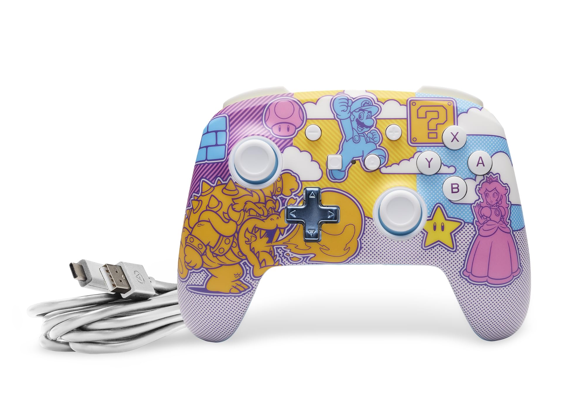 PowerA Controller Senza Fili avanzato per Nintendo Switch - Mushroom Kingdom Pop Art, Nintendo Switch modello OLED, Nintendo Switch Lite, Gamepad, controller di gioco, controller Bluetooth