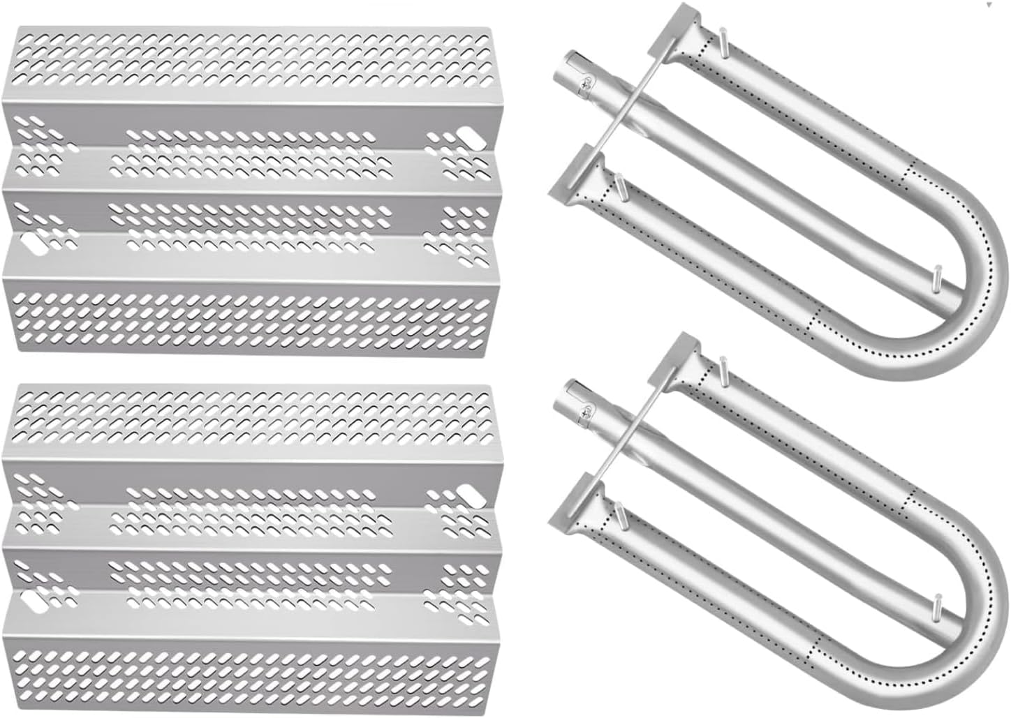 92461 2 Pack Heat Plate and 2 Pack 12461 Grill Burner Repair Kit Replacement Grill Parts for American Outdoor Grill 24NB 24NG 24NP Gas Model