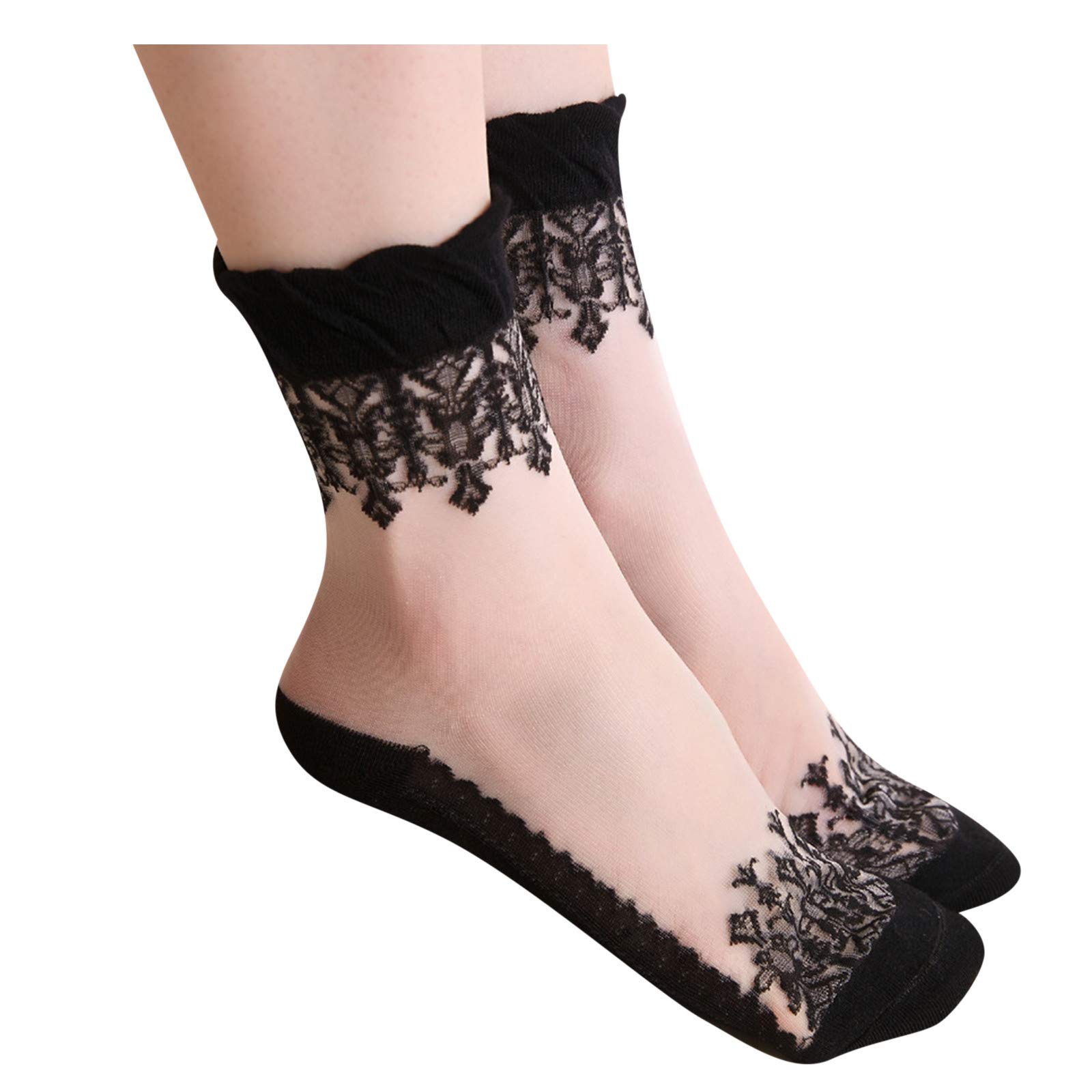 5t Girls Socks Sexy Long Lace Breathable Casual Fashion Socks Women's Socks Socks for Men 10-13