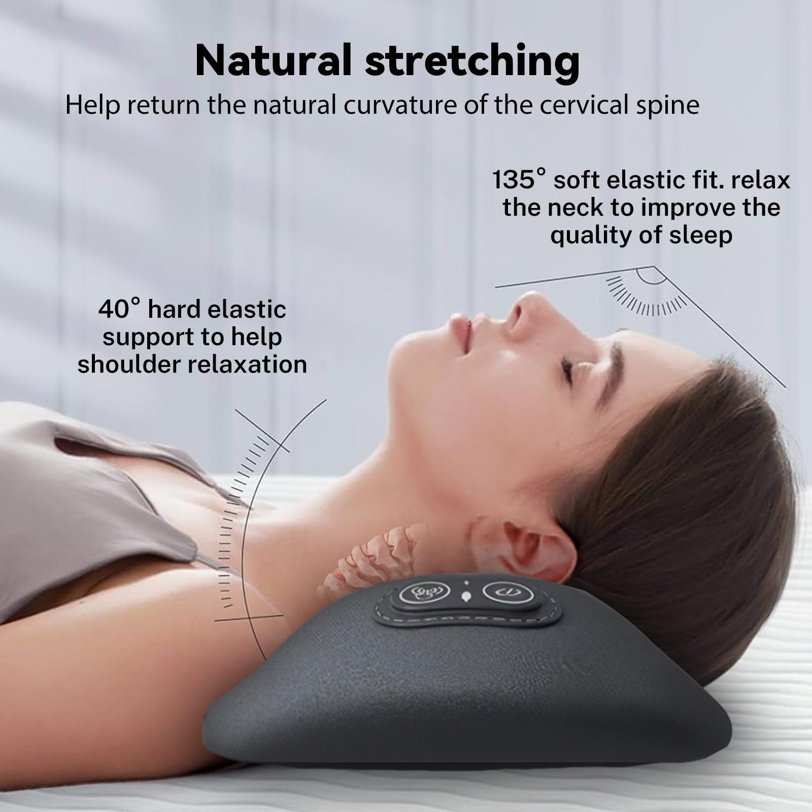3-in-1 Rückenmassagegerät mit Wärme, Vibration & Traktion, Electric Lendenwirbel-Massagegerät, ergonomische Lordosenstütze mit Memory-Schaum, USB Massagekissen für Zuhause, Büro & Reise (A)