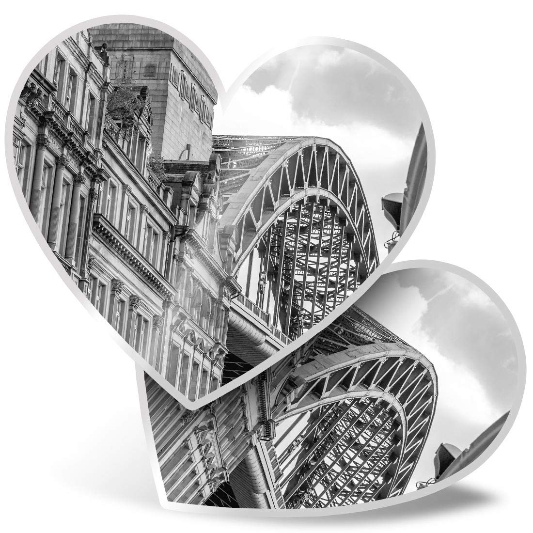 2 x Heart Vinyl Stickers 7.5 cm - Tyne Bridge Newcastle England UK Britain 43685