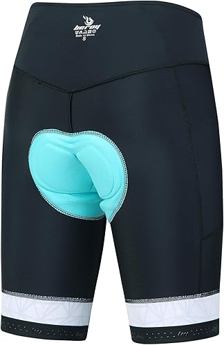 Miniatura 5 de Pantalones cortos de ciclismo para mujer con relleno de gel 3D con bolsillo para interiores y exteriores para ciclismo spinning