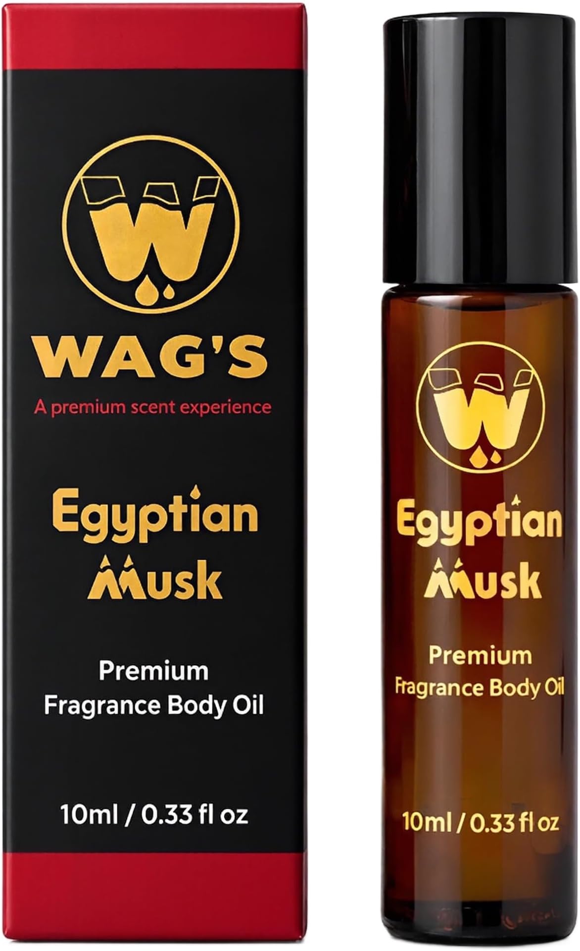 WagsMarket Egyptian Musk Oil, Choose from Roll On to 0.33oz - 4oz Glass Bottle, (0.33oz Roll On)