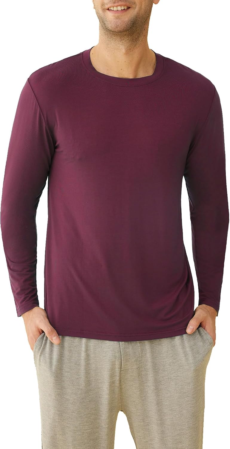 Latuza Men's Viscose Pajama Top Long Sleeves Sleep T-Shirt