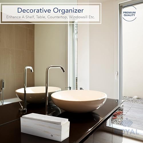 Vista 64 de Royal Imports Maceta de madera para flores, florero decorativo de madera con forro de plástico, cesta de almacenamiento de papel higiénico para caja