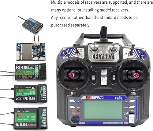 Miniatura 5 de DTXMX Flysky FS-i6 6 canales 2.4G RC Transmisor y receptor FS-iA6B Controlador de radio para helicóptero Quadcopter FPV Drone (Mode_2)