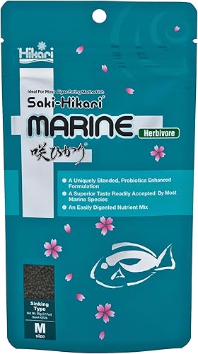 Hikari 042221 Marine Herbivore - Pellets de hundimiento mediano para peces marinos, tamaño único