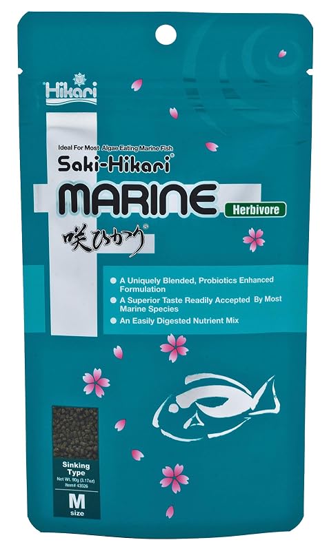 Alimento para Peixes Marinhos Herbívoros em Pellets Médios Hikari Marine Herbivore 45 g