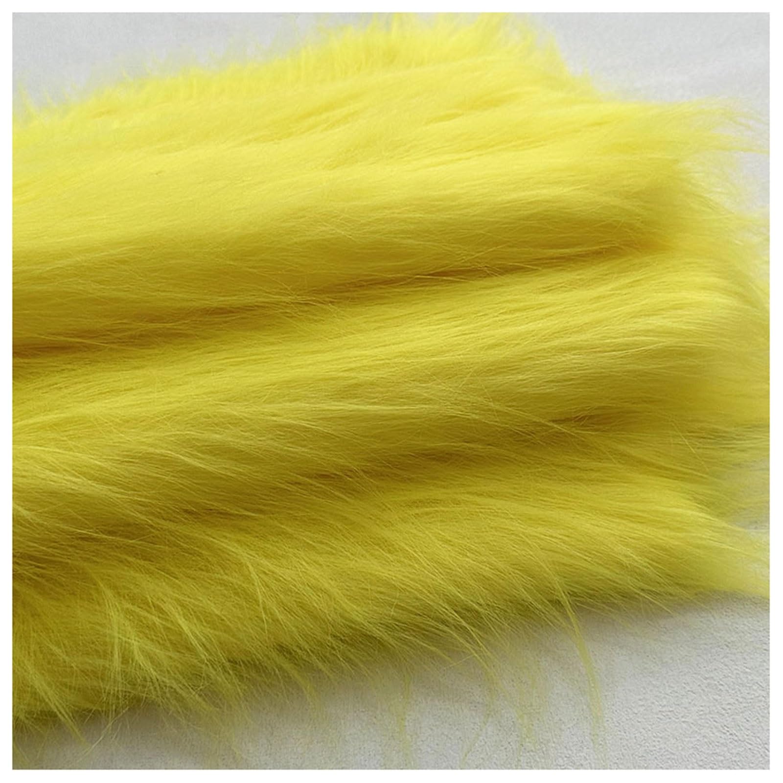 Shaggy Faux Fur Fabric 68 Colors Soft Plush12cm Long Pile Fake Fur Materials Craft Fabric, for Christmas Ornaments, Fursuit, Cosplay, Costume, Gnome Beards, Craft Supply, 50x180cm (Color : Yellow 1) โ image 1