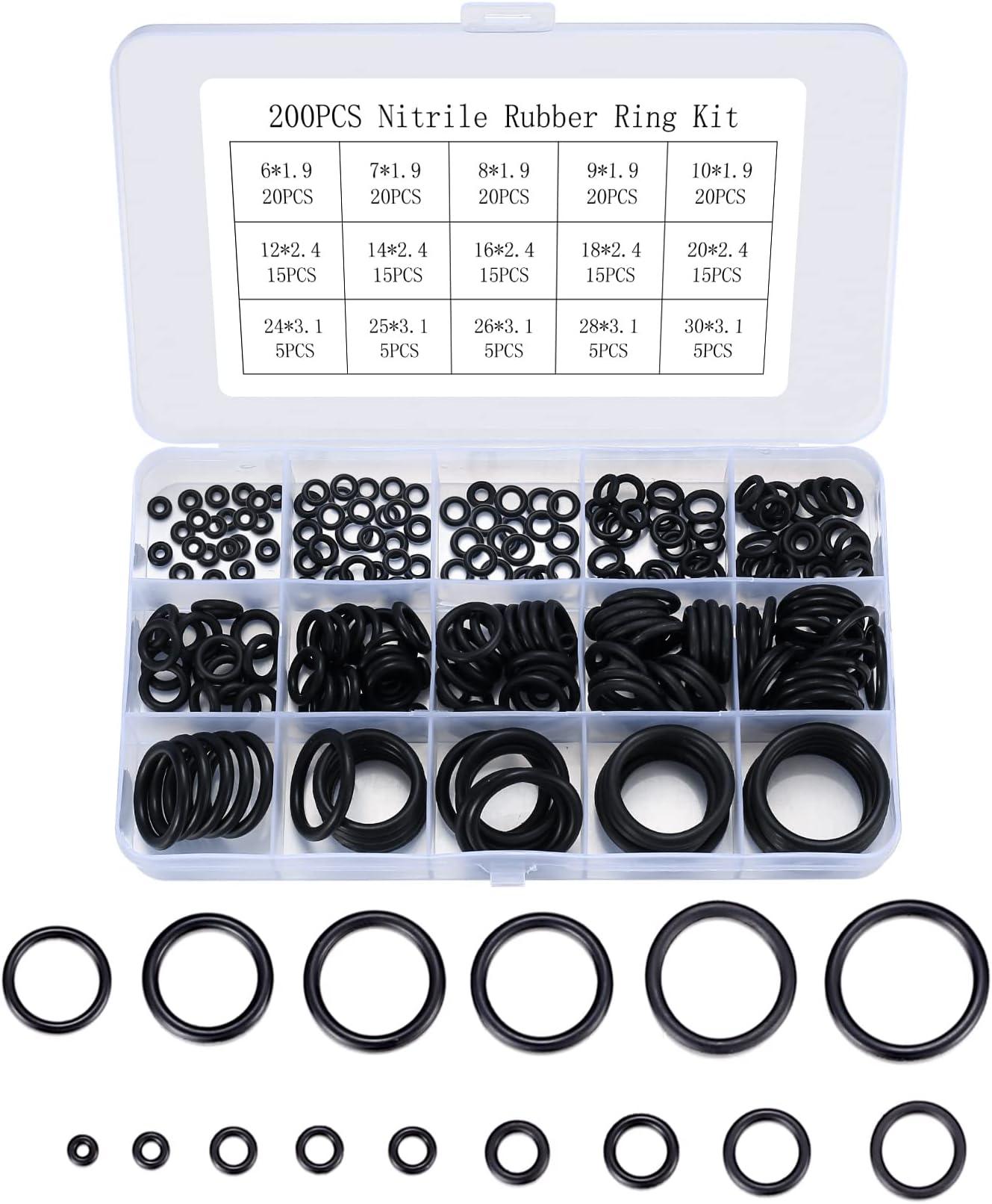 VOARGE O-Ring Set - 225 Stück Dichtungsringe In 18 Größen Für Hydraulik, Sanitär & Auto