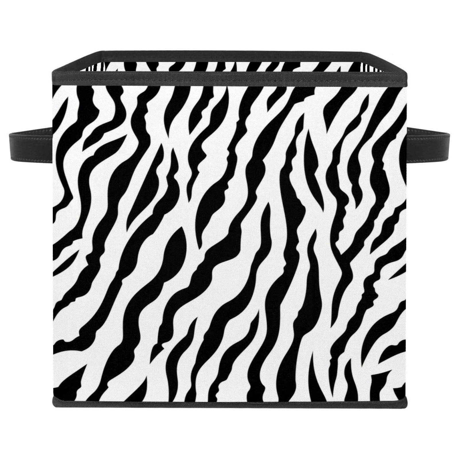 Panier de rangement zébré pliable pour organiser vos vêtements sur l'étagère