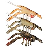 TRUSCEND Pre-Rigged Fishing Jigs, 1:50 Super Durable TPE Bass Fishing Lures, Well-Made Lifelike Soft Crayfish Swimbait, Weedless MarshSwamp Fishing Lure for Trout Crappie Walleye, Keep Separately!