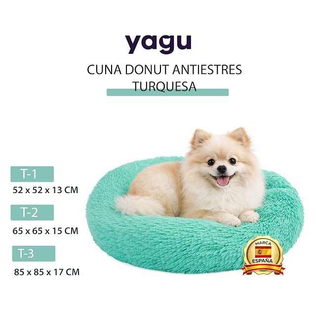 Foto 2 de 7 de YAGU Cama Antiestres Perro Tipo Donut T-3 (85x85x17 cm) - Cama para Perros y Gatos Suave Acolchada
