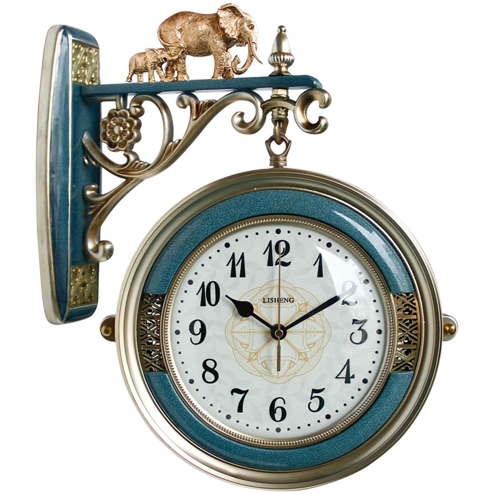 Mouvement d'horloge muet double face extérieur pour cour et terrasse zen