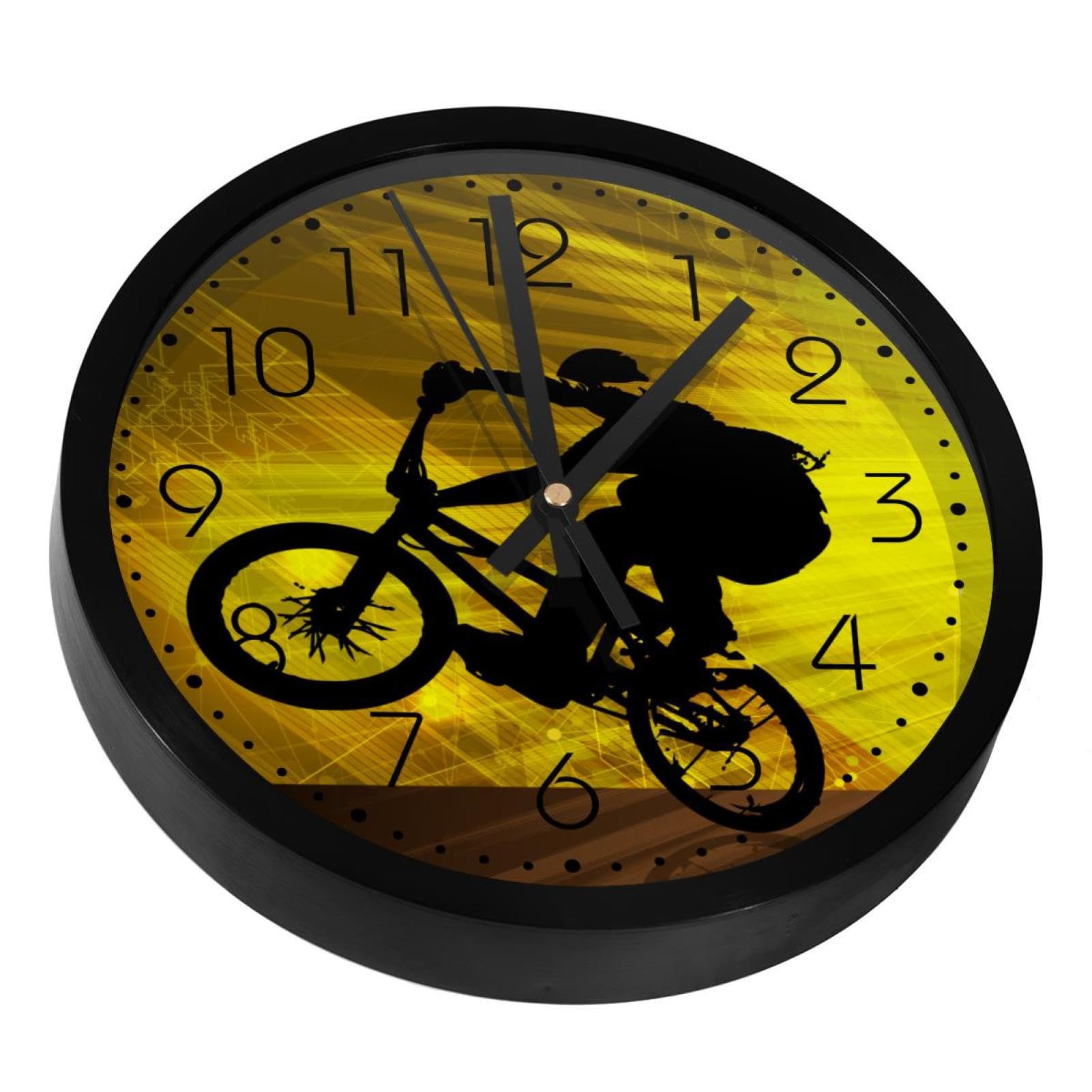 Horloge murale de vélo silencieuse pour décorer un salon ou une chambre